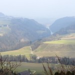 Ausblick vom Petersboden-Turm auf den tief eingeschnittenen Rhein