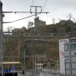 Bahnhof Baden mit Ruine Stein