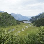 Rückblick zum Stausee Garichti