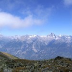 Blick auf die Berge des Wallis