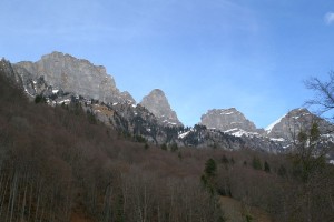 Blick auf die Churfirsten oberhalb der Alp Garadur