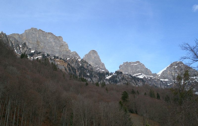 Blick auf die Churfirsten oberhalb der Alp Garadur
