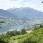 Blick auf den Sarnersee, Sarnen und den Pilatus