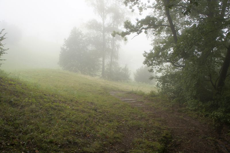 Rückblick auf Vitznau im Nebel